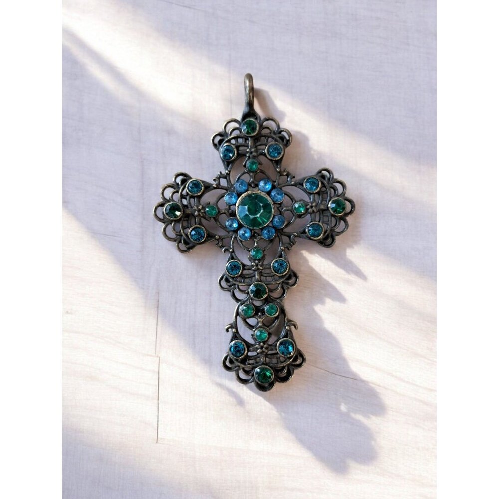 Vintage 1950s-1970s Filigree Roma Italy Cross Pendant